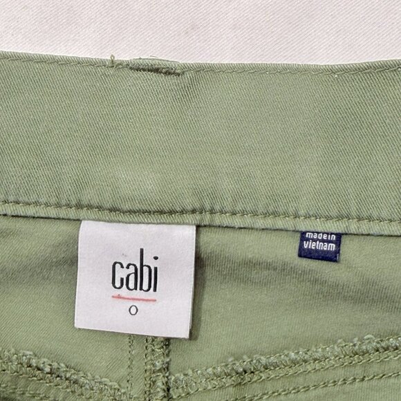 Cabi Cargo Pants Skinny Women Size 0 Green Utility Carpenter Outdoor Button Fly - Picture 3 of 12